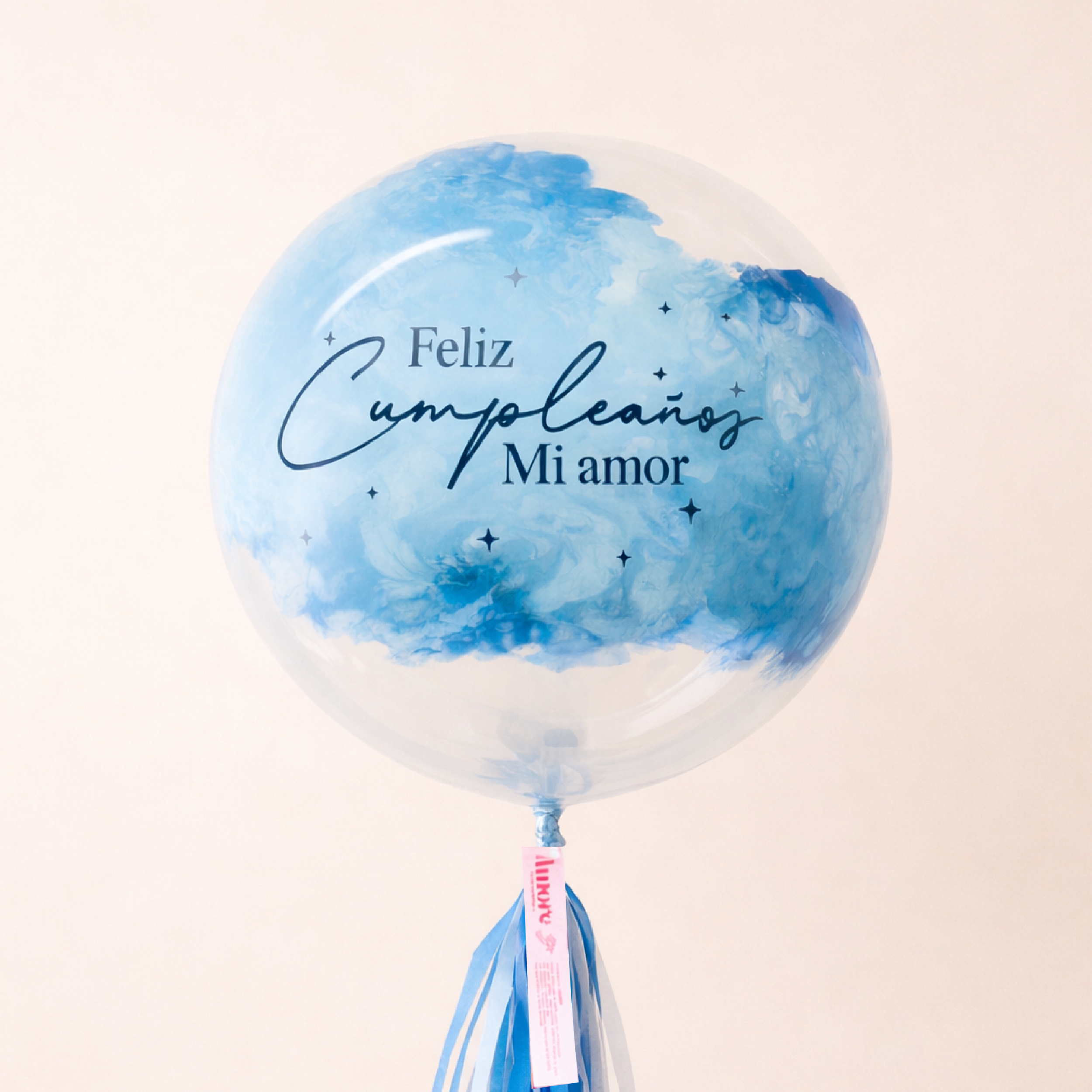 Globo burbuja Amor celeste