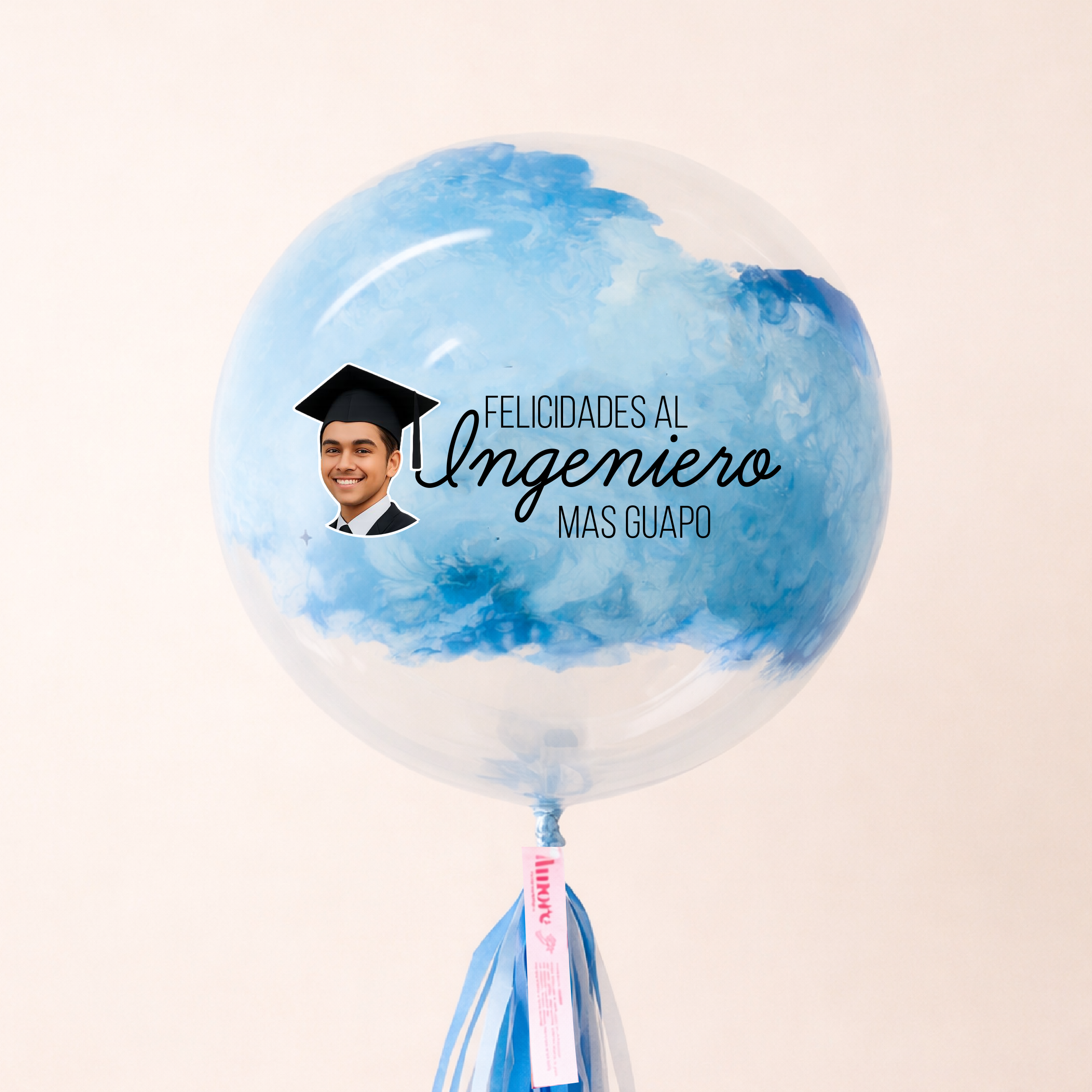 Globo burbuja Marmol azul